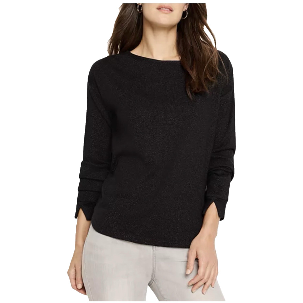 Nic+Zoe Everyday Sparkle Top XS Black Shimmer Knit NWT